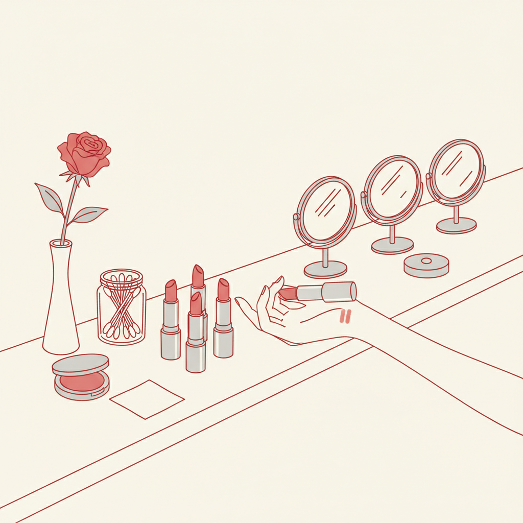 藥妝店的彩妝試色區