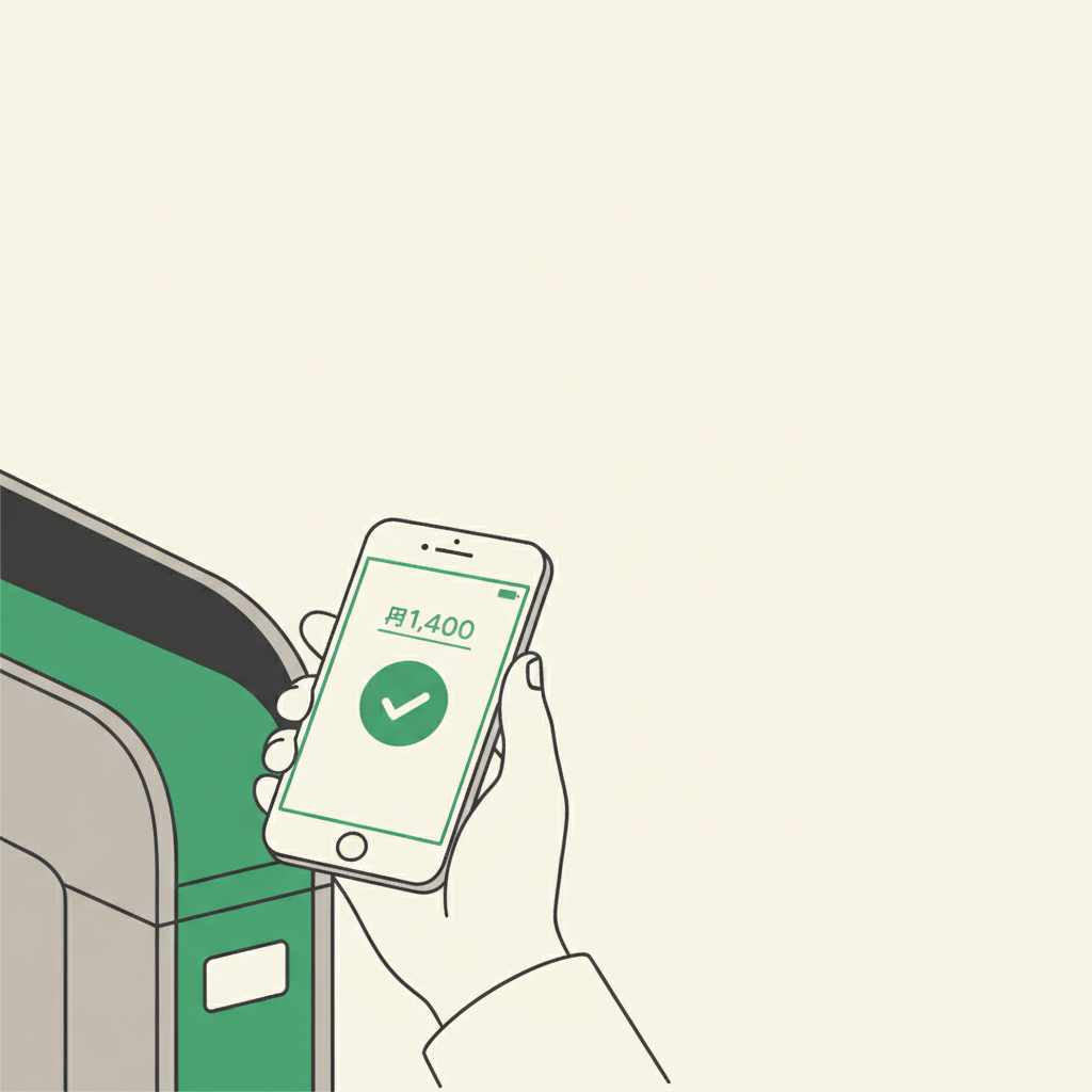 iPhone 上 Welcome Suica Mobile App 的介面截圖