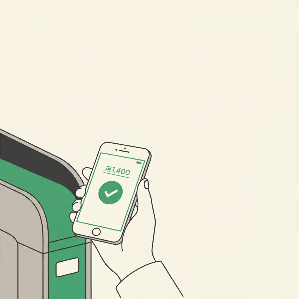 iPhone 上 Welcome Suica Mobile App 的介面截圖